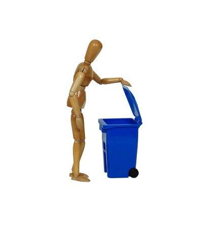 Recycling bin used to collect items to be reused by going green to help preserve our natural resourcesの写真素材
