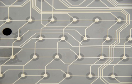 Circuit board consisting of wires and connectionsの写真素材