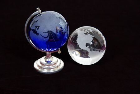 Crystal globes with navigational linesの写真素材
