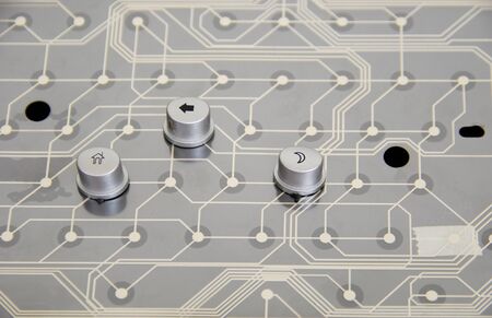 All roads point to home on circuit board consisting of wires and connectionsの写真素材