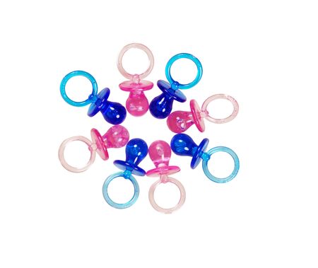 Baby Shower pacifiers of blue and pink 