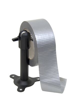 Silver lined duct tape for everyday household use on a metal dispenser - includedの写真素材