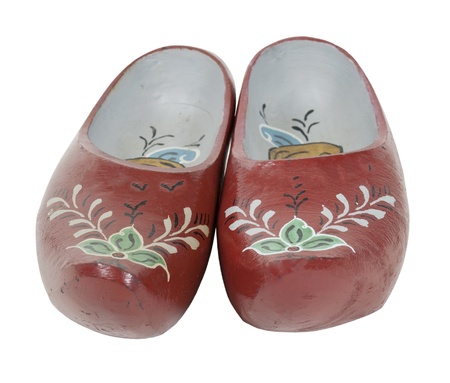 Traditional painted folkart wooden shoes - path included