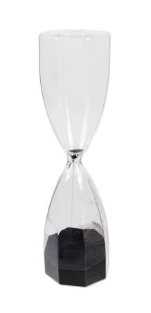 Large Hour glass with black sand used to measure time - path included