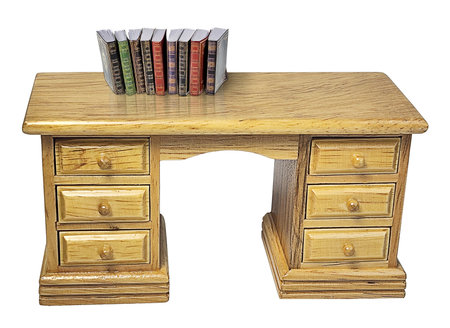 Wooden Desk with books for working on projectsの写真素材