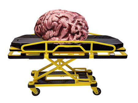 Human brains where we produce all of our thoughts and motions on a hospital gurney