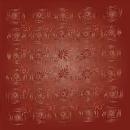 Background with flowers and squares, illustrationのイラスト素材