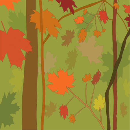 Background autumn wood, illustrationのイラスト素材