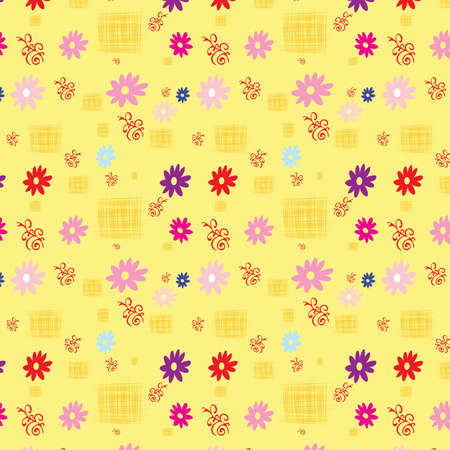 Seamless background with miscellaneous elements, illustrationのイラスト素材