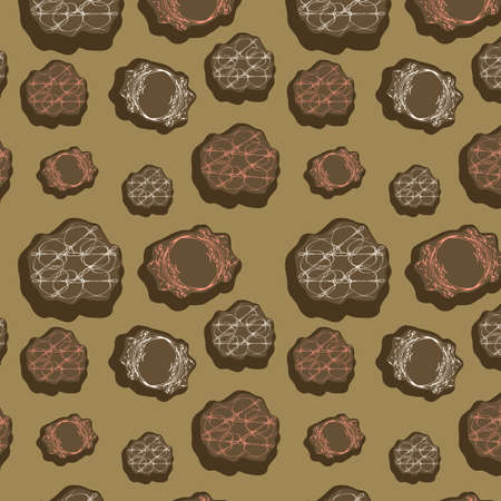 Original seamless background with miscellaneous elements, vector, illustrationのイラスト素材