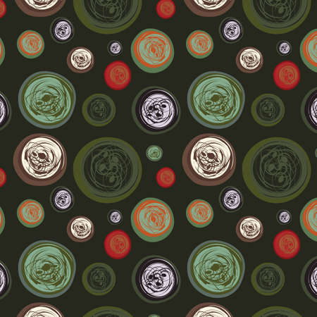 Dark seamless background with abstract circles,illustrationのイラスト素材