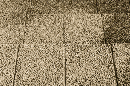Gravel stone sand staircase in the park black and white sepia toneの写真素材