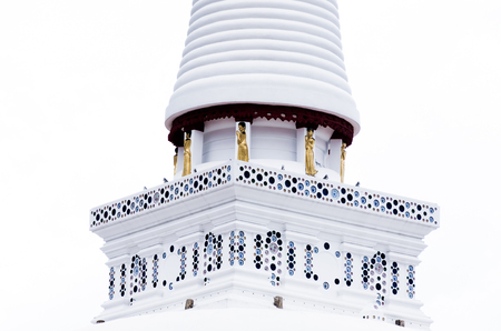 Grand  Pagoda closeup at Wat Phra Maha That Buddhism Temple in Nakhon Si Thammarat  , Thailand in black and white toneの写真素材