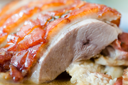Sliced of Chinese tradition roast duck closupの写真素材