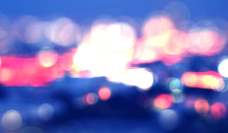 Bokeh city at night light blur abstract background