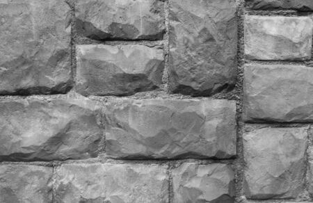 Rock concrete wall background black and whiteの写真素材