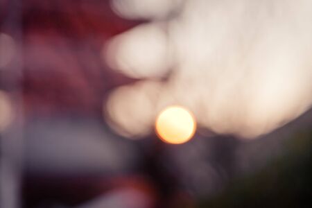 Bokeh defocused blur image of sunset backgroundの写真素材