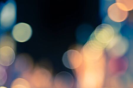 Bokeh of city at night in  split tone abstract background