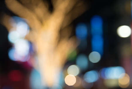 Defocused Bokeh of colorful festival light at nightの写真素材