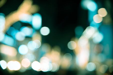 Defocused Bokeh of colorful festival light at nightの写真素材