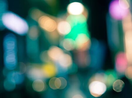 Bokeh blur in city at night background