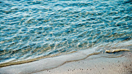 Beach sand with clear sea water in summerの写真素材