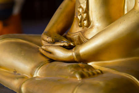 Buddha hands in mediation   closeupの写真素材