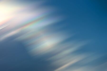 Rain bow cloud  with spectrum light  , rare phenomenon  in summer