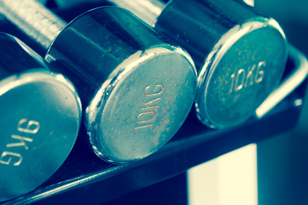 Rusty steel dumbells closeup on 10 kg one の写真素材