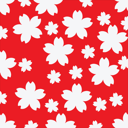 Seamless of Cherryblossom white lobe on black  backgroundのイラスト素材