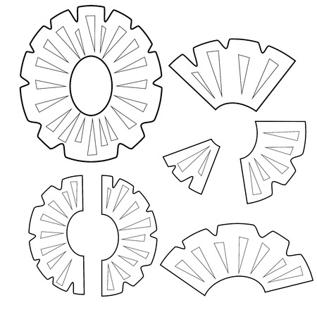 Pineapple slices outline version for coloring book  vector illustration isolated on white backgroundのイラスト素材