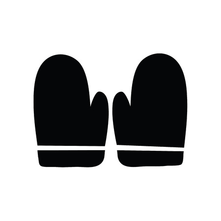 Cooking glove for food making or bakery  silhouette icon sillouhette backgroundのイラスト素材