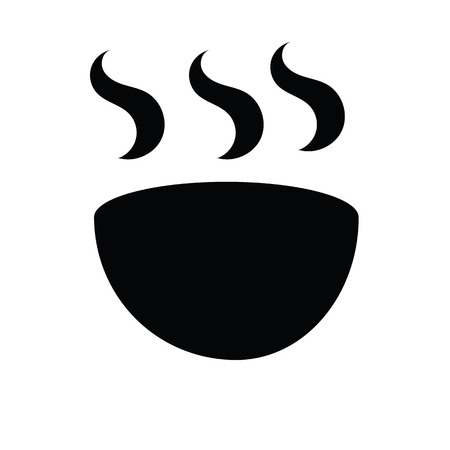 Hot  bowl with smoke  silhouette icon isolated on white backgroundのイラスト素材