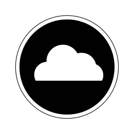Cloud computing icon in black and white color isolated on white backgroundのイラスト素材