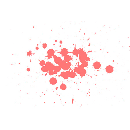 Abstract painted ink and watercolor,color splatter for use in brushes or background for abstract creative work in many kind of pattern isolated on white backgroundの写真素材