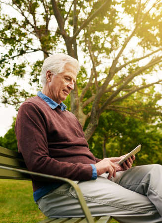 Staying tech savvy in the senior yearsの写真素材