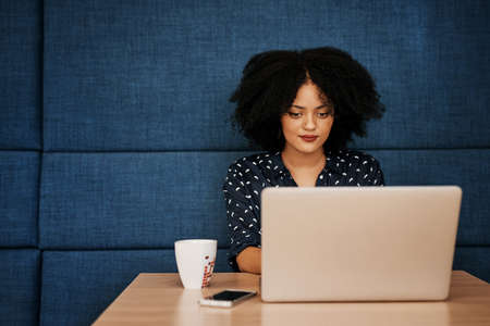 I always enjoy working hard and achieving my goals. Shot of a young focussed female designer working...