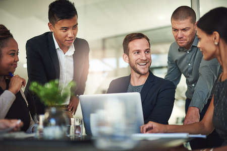 The ideas are flowing. Shot of a group of businesspeople meeting in the boardroom.