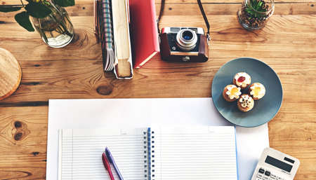 Time to create. High angle shot of a creative workstation.の写真素材