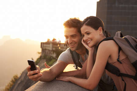 Its been such a magical trip so far.... Cropped shot of a young couple touring a foreign city.