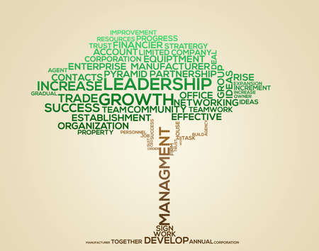 Grow your business. A graphic illustration of a tree made from business words.の写真素材