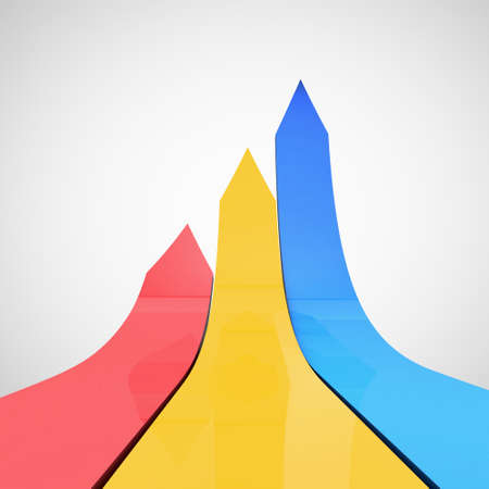 Moving on up. Computer generated graphic of arrows.