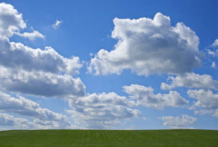 Green fields and blue skies. Nature photos from Denmark.の写真素材