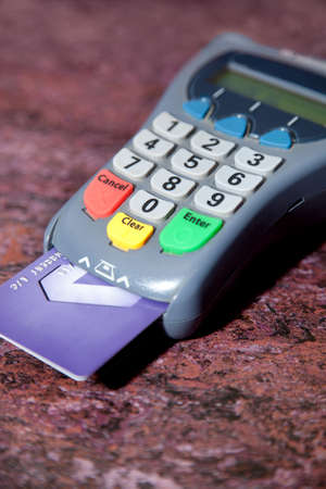 No cash, only plastic. Concept shop of a credit card purchase.
