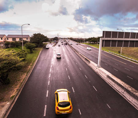 Easy going from here on. Shot of a traffic on the motorway.