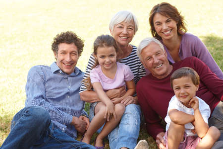 Blessed to have each other. Portrait of a happy multi-generational family sitting together on the...