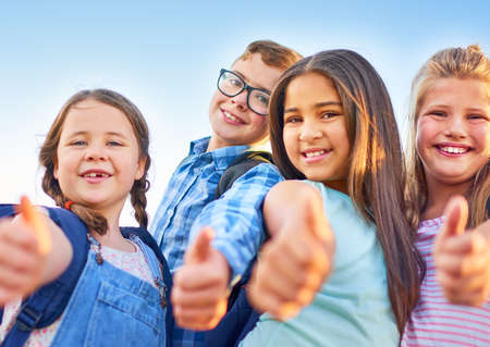 Be awesome today. Shot of a group of elementary school children together.