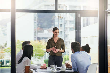 Hearing every suggestion with an open mind. Cropped shot of a group of diverse businesspeople having...