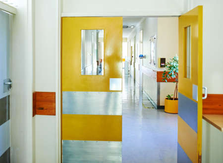 The doorway to good health. Interior shot of a hospital corridor.