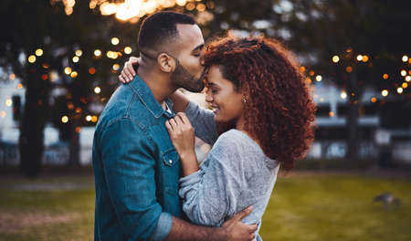 Youre my life and I mean it. Shot of an affectionate young couple bonding together outdoors.